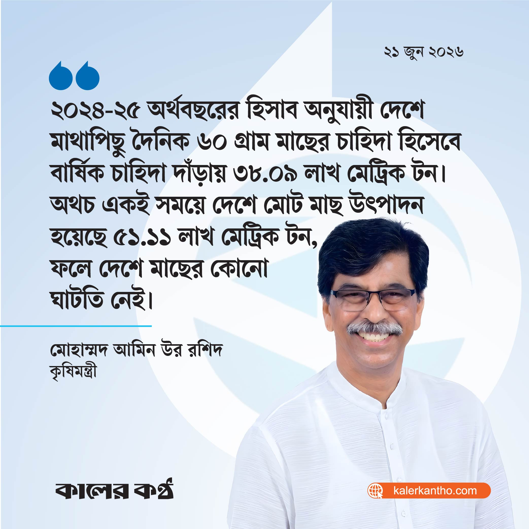 দেশে মাছের কোনো ঘাটতি নেই : প্রাণিসম্পদমন্ত্রী