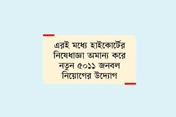 মাস্টার রোলের ১৪ শ কর্মচারীর চাকরি স্থায়ী হয়নি আজও