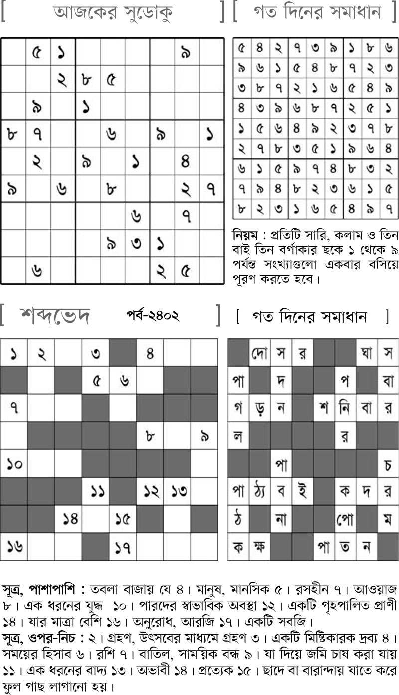 আজকের সুডোকু