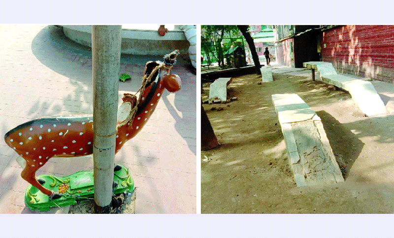 ঠিকাদারের গাফিলতি বেহাল দুই পার্ক