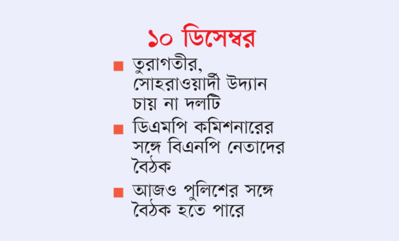 বিকল্প স্থানে সমাবেশে রাজি বিএনপি