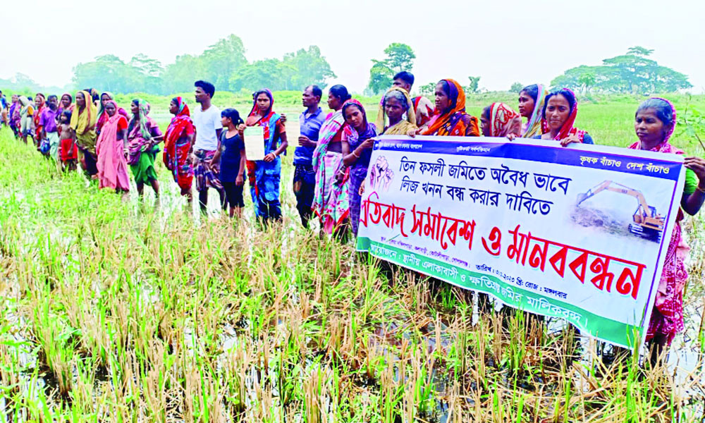 তিনফসলি জমিতে অবৈধভাবে লিজ