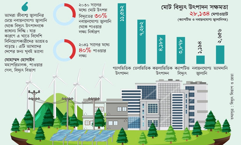 বিদেশি বিনিয়োগে সম্ভাবনা নবায়নযোগ্য জ্বালানিতে