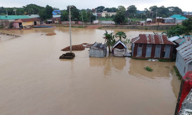 কলমাকান্দায় উব্দাখালীর পানি বিপৎসীমার ওপরে, নিম্নাঞ্চল প্লাবিত