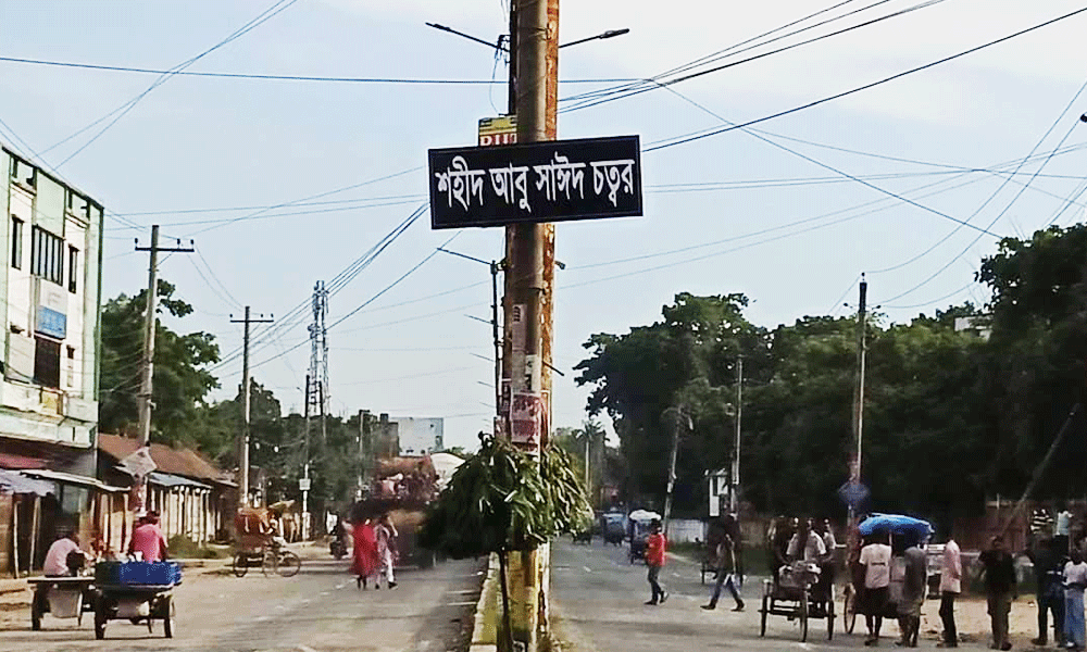 পার্ক মোড়ের নাম পাল্টে ‘শহীদ আবু সাঈদ চত্বর’ নামকরণের দাবি শিক্ষার্থীদের