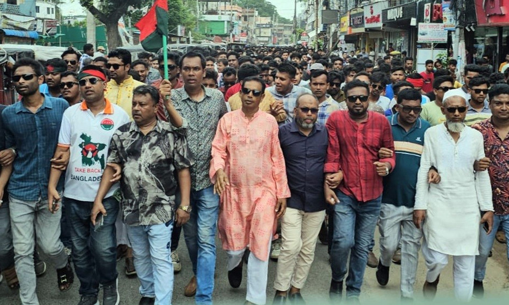 শেখ হাসিনার ফাঁসির দাবিতে ঝিনাইদহে বিক্ষোভ