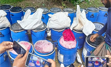 বেনাপোল বন্দরে ব্লিচিং পাউডারের চালানে মিলল শাড়ি