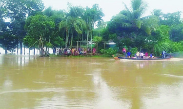 নেত্রকোনায় টানা বৃষ্টি ও উজানের ঢলে ৩০ গ্রাম প্লাবিত