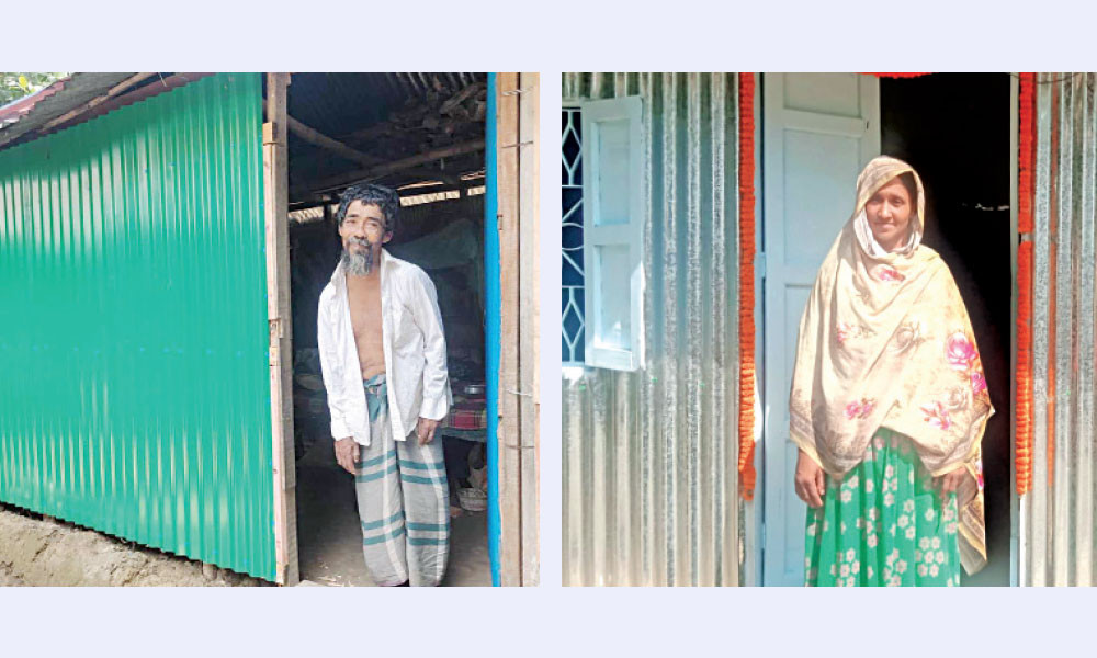 নতুন ঘর পেয়ে খুশি নেজাম ও নাছিমা