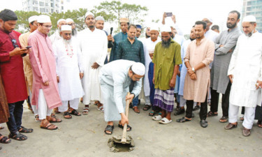 বাইতুর রহমান জামে মসজিদের নির্মাণকাজ উদ্বোধন