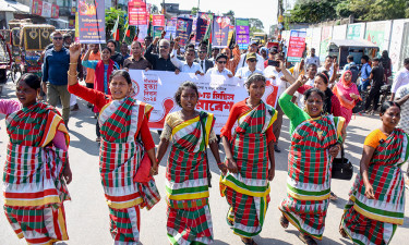 সাঁওতাল হত্যার অষ্টম বার্ষিকীতে গাইবান্ধায় বিক্ষোভ