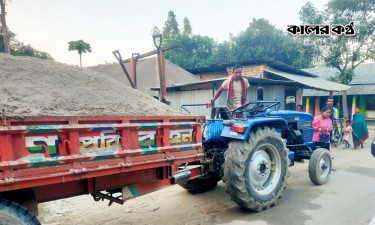 টাঙ্গন নদী থেকে অবৈধভাবে বালু উত্তোলন, ৫০ হাজার টাকা জরিমানা