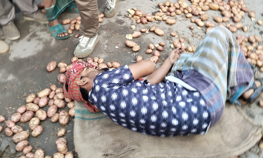 সংরক্ষণে খরচ বৃদ্ধি, রাস্তায় আলু ফেলে কৃষকদের প্রতিবাদ