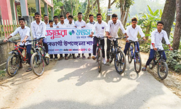 বেতাগী বসুন্ধরা শুভসংঘের উদ্যোগে মাদকবিরোধী সাইকেল শোভাযাত্রা