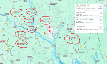 গুগল ম্যাপসে লোকেশন পিন—এখানে পুলিশ গাড়ি ধরে, বাইক ধরে!