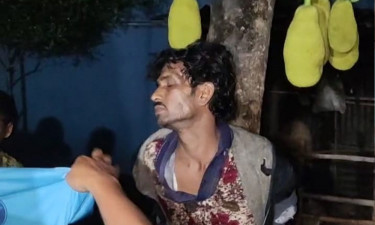কাপড় চুরির অপবাদে যুবককে গাছে বেঁধে নির্যাতন