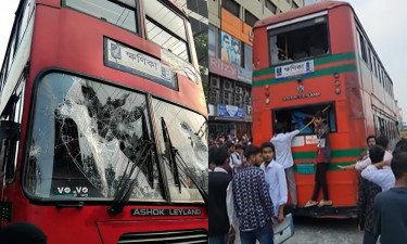 উত্তরায় ঢাবির বাসে হামলা