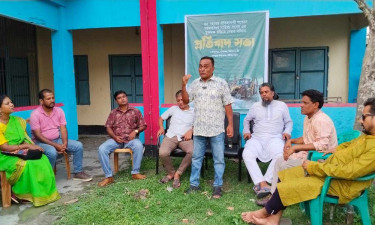 ময়মনসিংহে সাহিত্য সংসদের মুক্তমঞ্চ গুঁড়িয়ে দেওয়ায় প্রতিবাদ সভা অনুষ্ঠিত