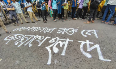 ‘রক্ত লাগলে রক্ত নে, জগন্নাথের হল দে’ রাজপথে লিখলেন শিক্ষার্থীরা