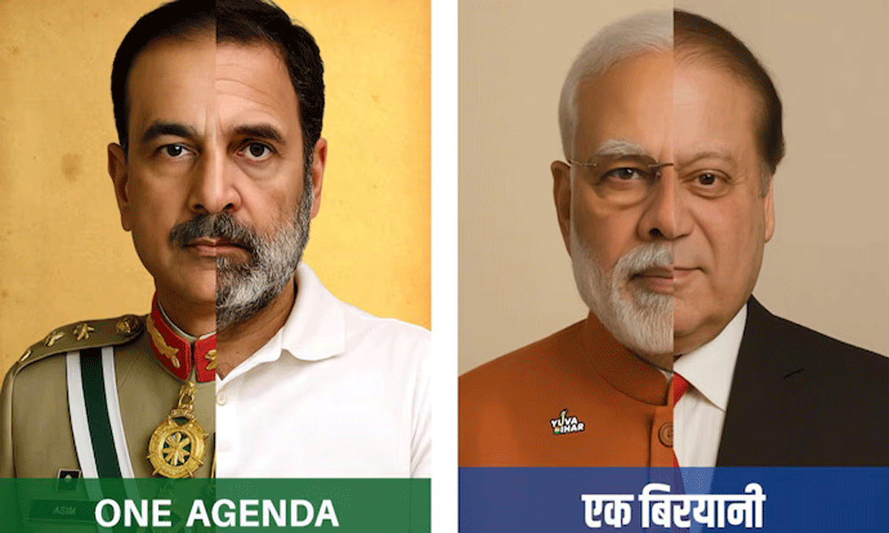 মোদির সঙ্গে নওয়াজের ছবি জুড়ে দিয়ে কংগ্রেসের ‘বিরিয়ানি’ পোস্টার