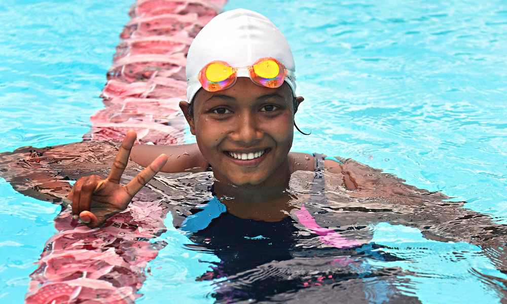 রেকর্ড গড়ে সোনা জিতলেন বিকেএসপির মাইশা