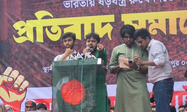 ভারতীয় আগ্রাসনের বিরুদ্ধে জুলাই ঐক্যের সমাবেশে কথা বলছেন শরীফ ওসমান হাদী