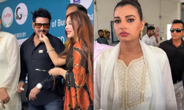 অন্য মেয়ের হাতে কেক খেলেন জলিল, অভিমান করলেন বর্ষা?