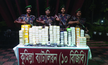 কুমিল্লা সীমান্তে ৮৬ লক্ষাধিক টাকার ভারতীয় মোবাইল ফোন জব্দ