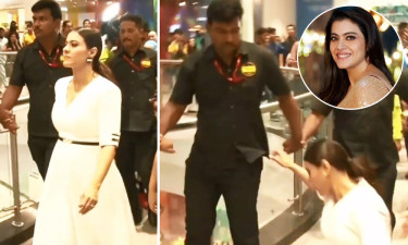 শুটিং সেটে কাজল পড়ে গেলেই সিনেমা হিট!