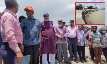 পদ্মা সেতু রক্ষা বাঁধে ধস, পরিদর্শনে ২ উপদেষ্টা