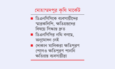 ক্ষতিগ্রস্ত ব্যবসায়ীদের দিকে কেউ ফিরেও তাকায়নি
