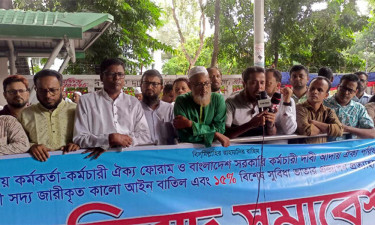 ছুটির দিনেও সরকারি কর্মকর্তা-কর্মচারীদের বিক্ষোভ