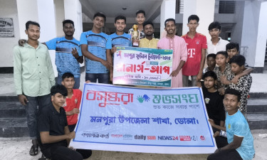 মনপুরা ফুটবল টুর্নামেন্টে রানার্স আপ বসুন্ধরা শুভসংঘ