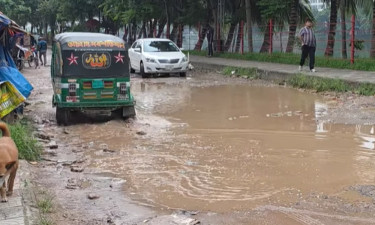 গুলশান লেক ভিউ সড়কের বেহাল দশা