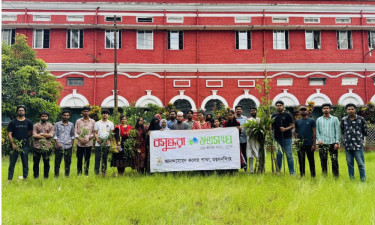 বসুন্ধরা শুভসংঘের উদ্যোগে আনন্দ মোহন কলেজে বৃক্ষরোপণ কর্মসূচি