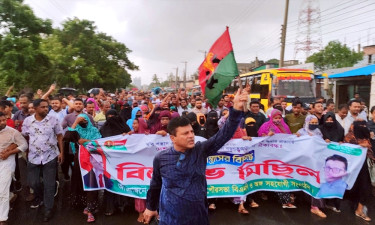 বৃষ্টি উপেক্ষা করে সন্ত্রাস-চাঁদাবাজির বিরুদ্ধে চৌদ্দগ্রামে বিএনপির বিক্ষোভ