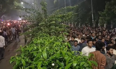 ঢাবিতে পাশাপাশি ছাত্রদল ও শিবিরের মিছিল