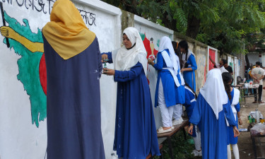জুলাই গণ-অভ্যুত্থান স্মরণে গ্রাফিতি ও চিত্রাঙ্কন
