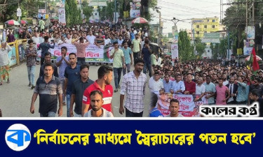 আইন-শৃঙ্খলা পরিস্থিতির অবনতির প্রতিবাদে যুবদলের বিক্ষোভ মিছিল
