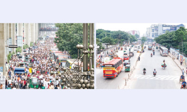 রাজধানীর বিভিন্ন সড়কে তীব্র যানজট, কোথাও ফাঁকা