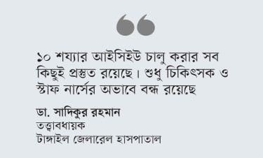 আইসিইউ নেই, চিকিৎসক-নার্স সংকট