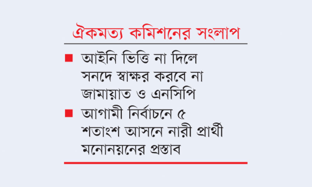 আজই জুলাই সনদের খসড়া চূড়ান্ত করতে চায় কমিশন
