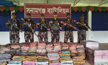 সুনামগঞ্জে অর্ধ কোটি টাকার ভারতীয় পণ্য জব্দ