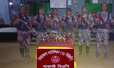 কলমাকান্দায় মালিকবিহীন ৩৯ বোতল বিদেশি মদ জব্দ