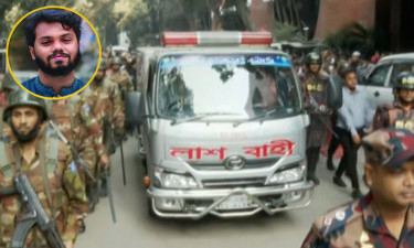 ময়নাতদন্তের জন্য সোহরাওয়ার্দী হাসপাতালে হাদির মরদেহ