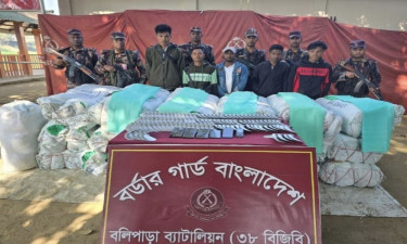 মায়ানমারে পাচারকালে বিপুল পরিমাণ মশারি ও নৌকার প্রপেলার জব্দ, আটক ৫