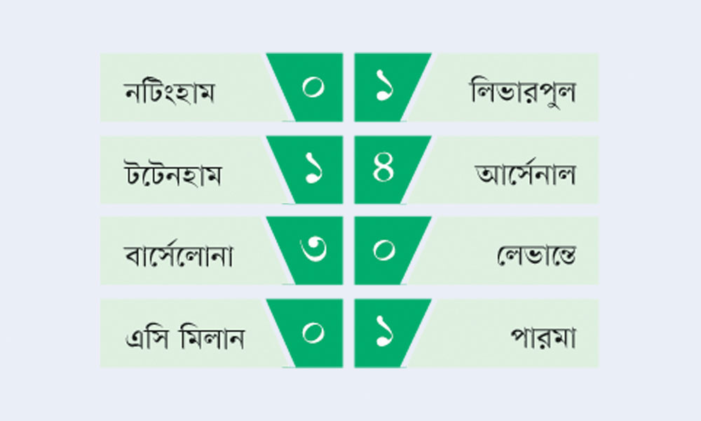 স্পেনে বার্সেলোনা ইংল্যান্ডে আর্সেনাল