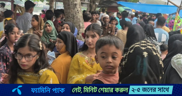 ঈদের তৃতীয় দিনেও মাদারীপুর লেকে দর্শনার্থীর ঢল