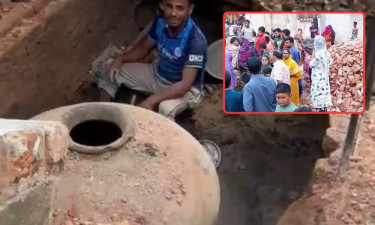 নারায়ণগঞ্জে প্রাচীন মটকা উদ্ধার, গুপ্তধনের খবরে উৎসুক জনতার ভিড়