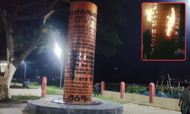 শরীয়তপুরে জুলাই স্মৃতিস্তম্ভে আগুন, ছাত্রলীগের ২৩ জনের বিরুদ্ধে মামলা